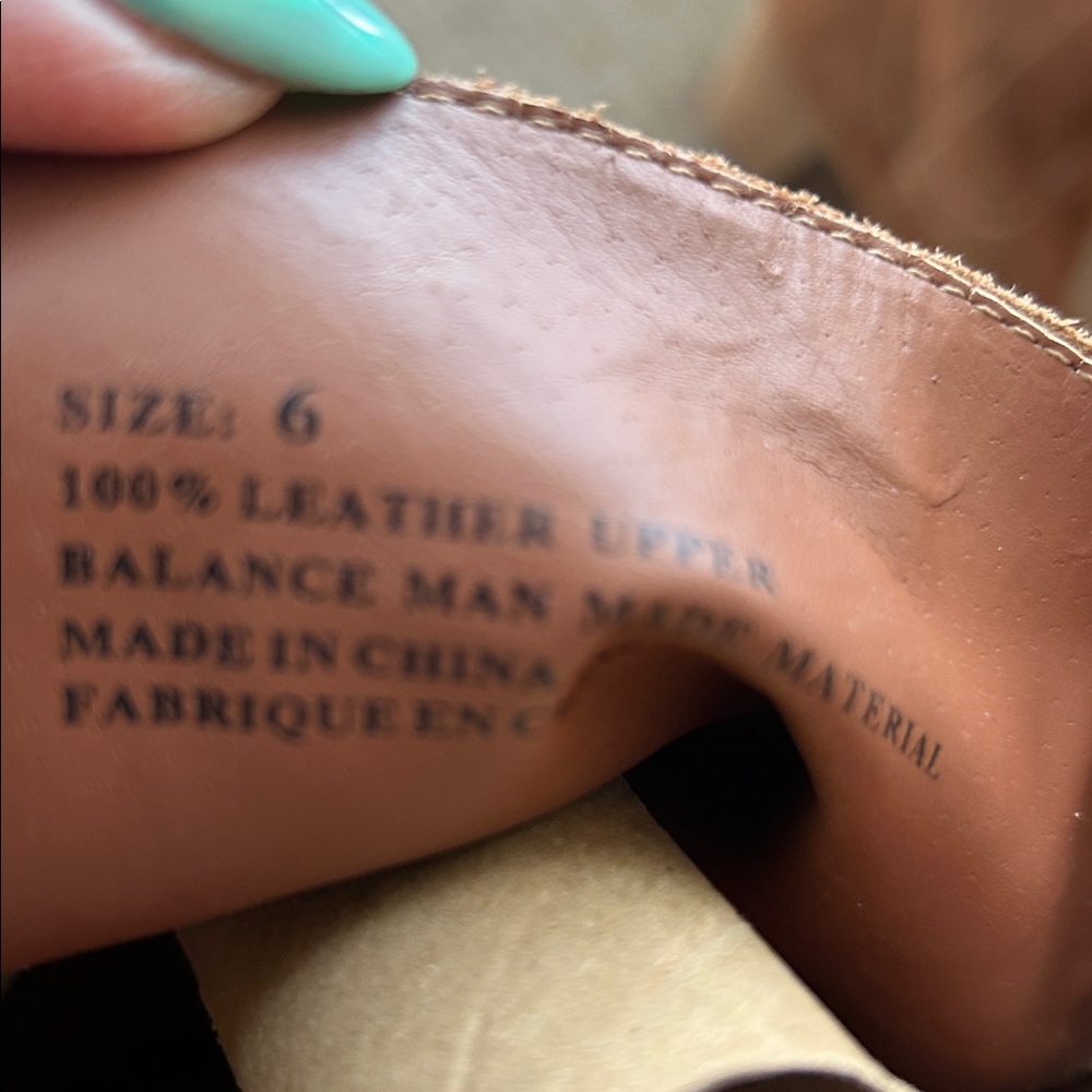 # 141 suede 100% leather fringe boots size 6 - Picture 5 of 6